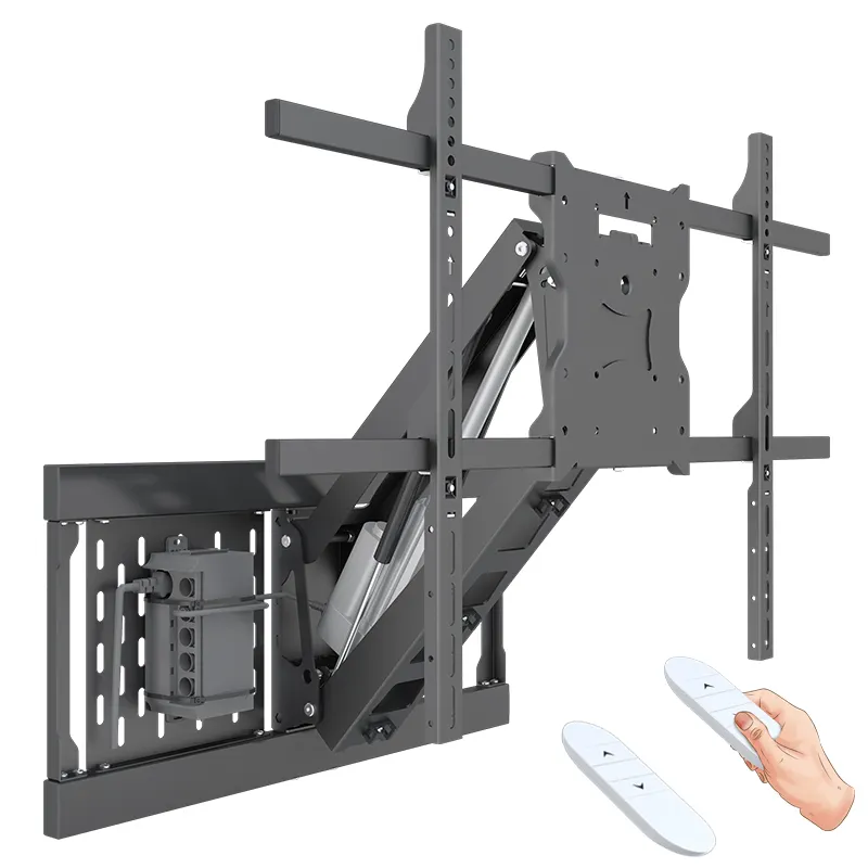 Newest Remote Control Up And Down Motorized TV Wall Mount Electric TV Bracket For 42-80 Inch TV