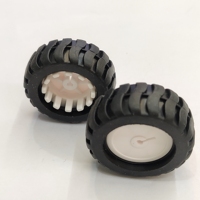 Roda Motor Logam D-axis N20 untuk Robot, Diameter 45MM, Roda Karet MINI Mobil, Roda Hitam dan Putih