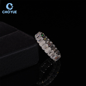 Anillo de Plata de Ley 925 con Diamantes Moissanite VVS de Color D, Certificado GRA, Estilo Hip Hop, para Hombre - Product Image 4