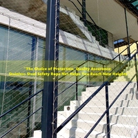 Assurance commerciale Maille de balustrade en acier inoxydable 304 2.5mm 7x7 Armure 50mm Service coupé et soudé Assurance commerciale