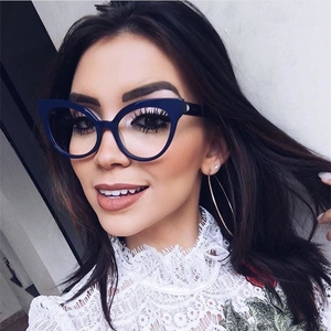 Azul gafas de Marco vestido de las mujeres de moda gafas con lentes transparentes grandes gafas miopía <span class=keywords><strong>Nerd</strong></span> gafas Marco - Product Image 2