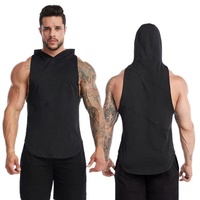 Camisetas sin mangas con capucha de entrenamiento para hombre, sudaderas sin mangas para gimnasio, camisetas sin mangas para culturismo