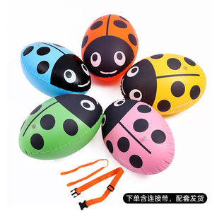 Flotador de natación con diseño de escarabajo, doble cámara de aire, juguete acuático inflable para niños y adultos, diseño de dibujos animados novedoso, material de PVC - Product Image 1
