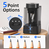 Taille-crayon entièrement automatique de grand calibre avec porte-stylo, arrêt automatique, alimentation et éjection automatiques, adapté aux fournitures scolaires des étudiants