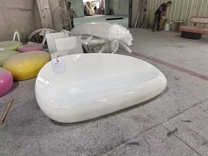 Công cộng bình thường chỗ ngồi chờ đợi khu vực phòng chờ Pebble giải trí phân y408 vườn công viên Patio Chic đá cuội FRP nghệ thuật ghế - Product Image 5