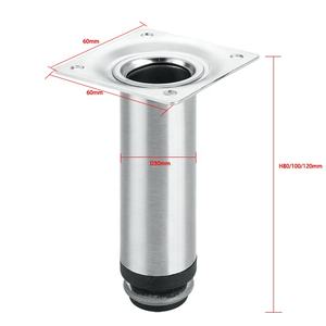 फर्नीचर पैर टेबल पैर फैक्टरी प्रत्यक्ष के लिए समायोज्य दौर ट्यूब धातु सोफे पैर कैबिनेट पैर लोहे सोफे समकालीन 60*60mm - Product Image 3