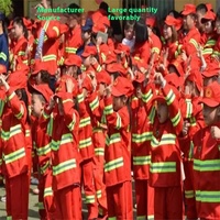 Costume de Pompier Professionnel pour Enfants : Ensemble Uniforme pour Activités Parent-Enfant et Tenues de Maternelle