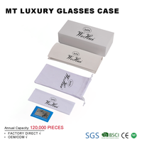 Ensemble d'emballage pour lunettes de soleil rectangulaires en fer avec logo personnalisé, pochette pour lunettes de soleil blanches surdimensionnées, étui semi-rigide