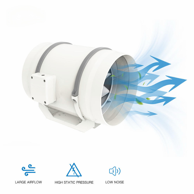 Electric Axial Duct Fan AC 220-240V Copper Motor Plastic Blades OEM/ODM Exhaust Ventilation Greenhouse Basement Growth Room Farm