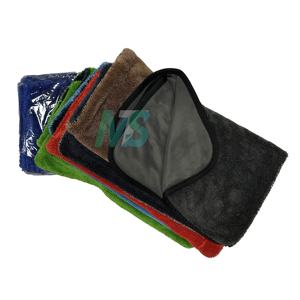 ผ้าขนหนูไมโครไฟเบอร์เช็ดรถมีห่วงบิดบิด1200gsm 1400gsm ผ้าเช็ดทำความสะอาดรถผ้ากำมะหยี่ - Product Image 1