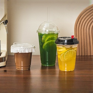Bicchieri di Plastica Monouso di Alta Qualità per Bubble Tea e Tè al Latte con Coperchi e Cannucce - Product Image 1