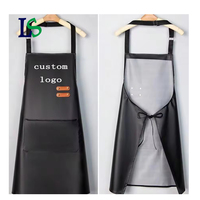 Tablier de Chef Léger en Cuir PU avec Grande Poche, Réglable, Anti-Graisse, pour Hommes et Femmes, Idéal pour le Nettoyage