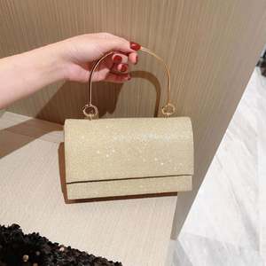 Kadınlar İçin Abiye El Çantası, Parti, Balo, Düğün İçin Simli Üst Saplı Clutch Çanta - Product Image 1