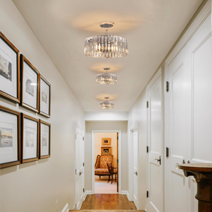 Lampadario Moderno <span class=keywords><strong>a</strong></span> Soffitto in Cristallo Cromato per Cucina, Corridoio, <span class=keywords><strong>Camera</strong></span> <span class=keywords><strong>da</strong></span> <span class=keywords><strong>Letto</strong></span>, Illuminazione per Ingresso Centrale - Product Image 5