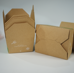 Boîtes à lunch jetables en papier kraft brun Little Boom, contenants alimentaires à emporter pour livraison de repas - Product Image 4