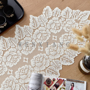 Wenxiang Embroidered Table Runner 33X114Cm Beige Polyester Home Decor Rectangle Geometric Pattern - Product Image 3