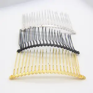 gold silver black simple diy blank accessory hair comb and jewelry claw clip hair accessory brush combs