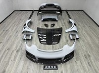 Kit carrosserie pour nouvelle Porsche 911/991 Turbo : pare-chocs avant, jupes latérales, garde-boue, diffuseur arrière et capot, style semi-carbone