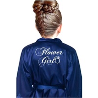 Batas de satén de seda con logo personalizado para mujer y niña de las flores, de lujo, de color liso, suaves y lisas, para damas de honor, batas de mañana.