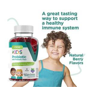 OEM personalizado niños gomitas vitaminas suplemento Etiqueta Privada probiótico Fliber <span class=keywords><strong>DHA</strong></span> bayas vitaminas secas para niños mujeres embarazadas - Product Image 2