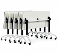 Bureau de formation ergonomique en métal pliable mobile modulaire pour le bureau à domicile