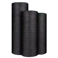 Filet d'ombrage en maille warp tricotée en HDPE noir, protection UV, rouleau de filet d'ombrage tissé, finition stabilisée aux UV, épaisseur personnalisée pour l'agriculture