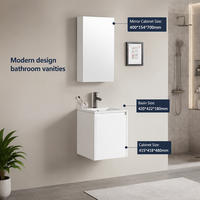 Meuble-lavabo mural de salle de bain compact, moderne et luxueux en PVC étanche avec vasque