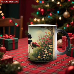 Novelty Mug Frosted Black 11oz <b>Ceramic</b> Heat Sensitive Color Changing <b>Cup</b> - Product Image 2