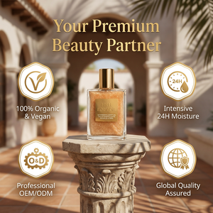 Iluminador de Maquillaje Natural Orgánico Personalizado HKH, Iluminador Facial Brillante, Bronceador Perlado Blanco, Oro Rosa, Brillo para la Piel, Aceite Corporal Líquido - Product Image 5