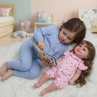 Poupée Reborn Fille aux Cheveux Bouclés de 18 Pouces - 100% Silicone, Texture Douce, Faite à la Main, OEM/ODM Acceptés, Jouet Éducatif pour le Développement