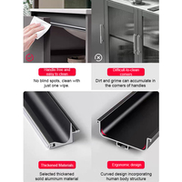 Poignées de porte de placard de cuisine en métal à double poignée encastrée verticale en forme de L en alliage d'aluminium en forme de C