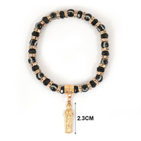 Corde élastique colorée réglable en alliage de cristal religieux mauvais œil san judas bracelet