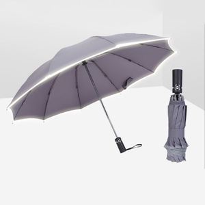 Parapluie inversé pliable en trois sections pour homme avec lumière LED et protection UV - Product Image 5