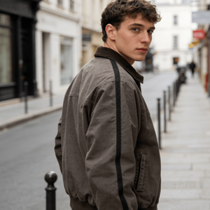 Chaqueta de Lona Retro Personalizada para Hombre, Estilo Vintage, Transpirable, con Cierre de Cremallera y Bordado, Ropa Urbana - Product Image 2