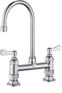Grifo mezclador de cocina para fregadero montado en cubierta de agua doble de 4 pulgadas tipo EE. UU. de lujo para <span class=keywords><strong>restaurante</strong></span> de hotel 924D - Product Image 2