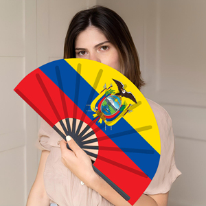 Abanicos Plegables de Bambú con la Bandera de Ecuador al por Mayor, Abanico de Mano para Carnaval, Boda, Festival, Fiesta, Agencia de Viajes - Product Image 5