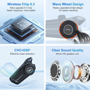 Auriculares Inalámbricos para Casco Integral Y50 de 1800 mAh para Motociclismo, Resistentes al Agua IPX6, Llamadas Telefónicas - Product Image 6