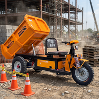 Camion à benne basculante à trois roues contrôlé par PLC avec levage hydraulique à couple élevé pour les chantiers de construction