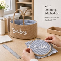 Panier de rangement en corde de coton tressé pour salon, chambre à coucher, avec logo personnalisé pour étagère, placard, décoration
