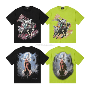 MIXED EMOTIONS Wholesale Top Quality Heavyweight 100% Cotton Tee <b>Shirt</b> Streetwear Graphic Printed Oversized <b>T</b>-<b>Shirts</b> for Men - Product Image 4