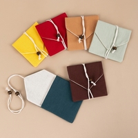 Pochette en coton et lin recyclable avec estampage à chaud pour sac cadeau de bijoux