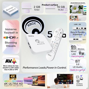 Nouvelle Box TV <span class=keywords><strong>Android</strong></span> 16 4K transfrontalière avec Amlogic S905 pour la mise en miroir sans fil de l'écran HD et Wi-Fi 5G - Product Image 2