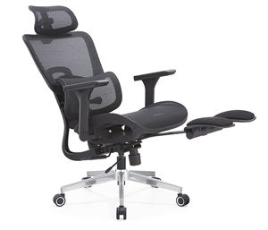 Moderner Luxuriöser Schwarzer Vollnetz Verstellbarer Ergonomischer Chefsessel mit Hoher Rückenlehne 3D-Kopfstütze 4D-Armlehne Fußstütze 5 Jahre Garantie - Product Image 4