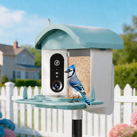 Mangeoire à oiseaux intelligente automatique moderne populaire avec caméra 2K haute définition, reconnaissance d'oiseaux par IA, alimentation solaire extérieure