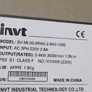 มอเตอร์เซอร์โว Invt รุ่น Sv-Ml06-0r4g-2-9a0-1000 กำลังไฟ 0.4 กิโลวัตต์ 220 โวลต์ 3 เฟส ระดับการป้องกัน IP65 ผลิตในประเทศจีน - Product Image 4
