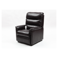 Fauteuil releveur électrique confortable en cuir et tissu, avec support auxiliaire, réglable pour personnes âgées
