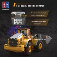 Double Eagle E592 Bulldozer Telecomandato a Propulsione a Batteria con Asta in Lega e Proporzioni Complete, Pala Caricatrice Volvo a Quattro Ruote Motrici