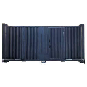 Porte motorisée en métal Design Extérieur Grandes portes d'entrée principales Clôture en aluminium gris foncé Portes d'allée Porte pliante Porte coulissante - Product Image 2