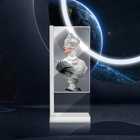 Affichage numérique OLED tactile ultra-fin 55 pouces avec CMS intégré, sur pied, garantie 1 an, pour aéroports et halls d'exposition