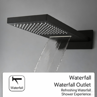 Système de douche encastré 3 fonctions avec grande pomme de pluie carrée, douchette à main, valve en laiton, fixation murale, pour salle de bain moderne et spa